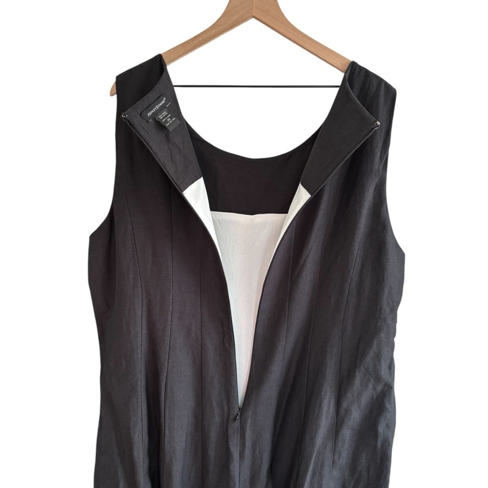 Pleated Sleeveless Midi Dress Lined Size 20 Classic Minimalist Timeless Chic - Picture 9 of 15
